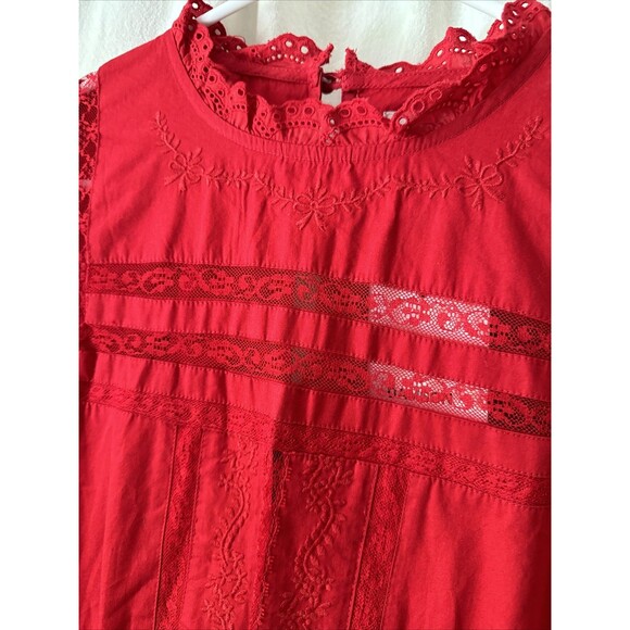 Damson Madder NWT Clancy Red Babydoll Mini Dress Sz 10 - Picture 2 of 7
